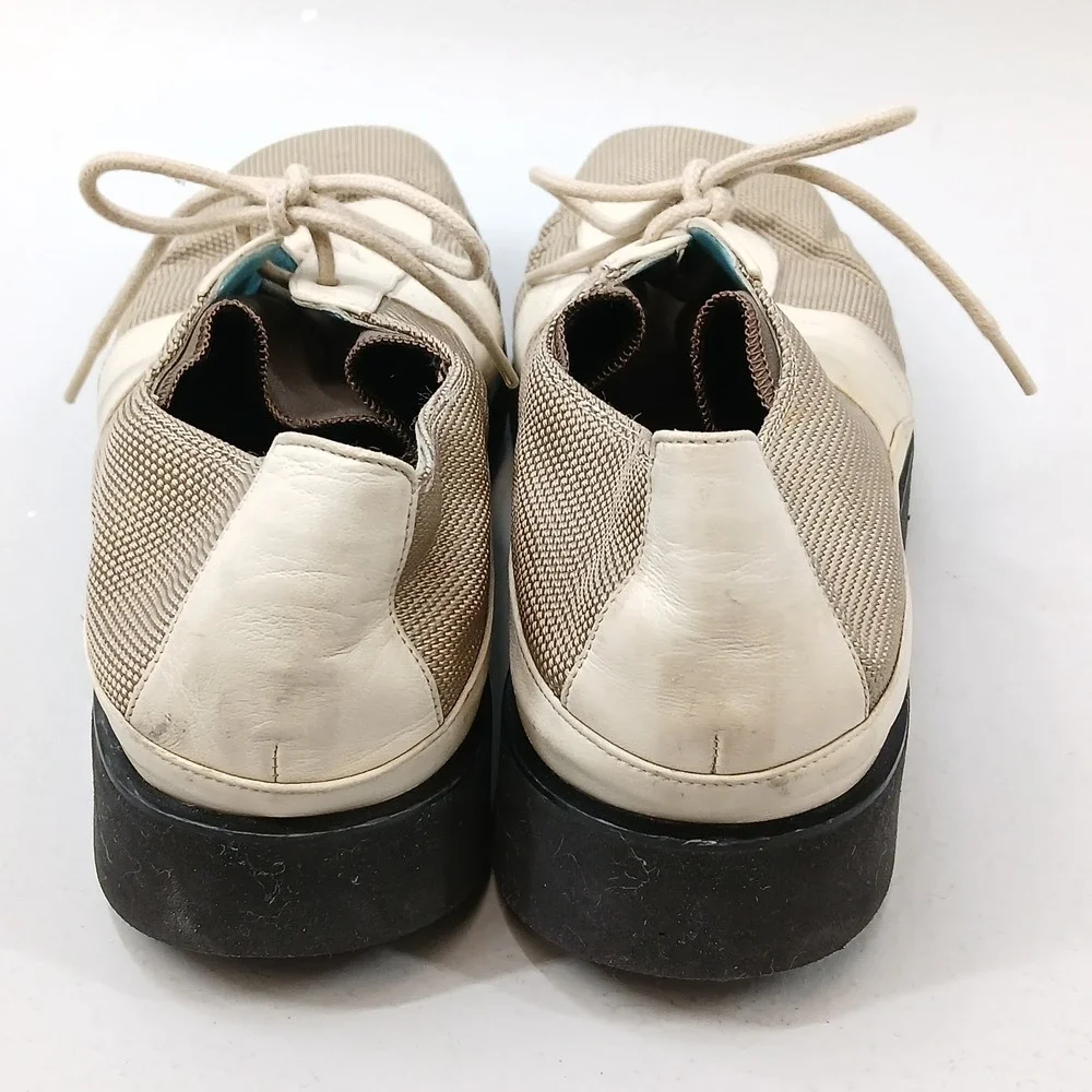 Thierry Rabotin Layla Lace Up Oxford Shoes Women EU 39 US 8.5 Cream Tan Leather